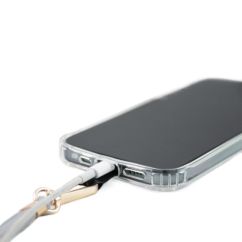 TPU transparente Tarjeta de cordón de teléfono móvil anti-Perdida correa de crossbody esmerilado caja de teléfono móvil parche de cordón clip de teléfono móvil