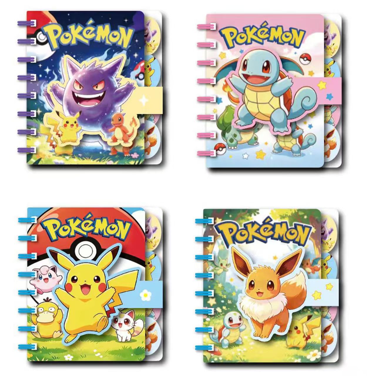 Cuaderno de Espiral A7 con Cierre Mágico y Páginas de Colores para Estudiantes