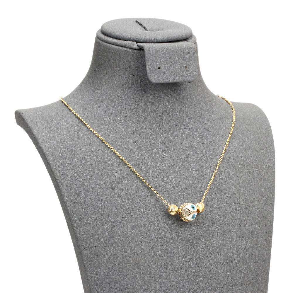 new fashion copper gold-plated devilu0027s eye oil drop pendent necklace