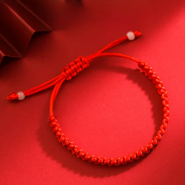 Dragon Boat Festival Red Rope Hand-woven Phoenix Tail Knot This Year of Life Simple Bracelet Ethnic Style Couple Bracelet Bracelet Wholesale
