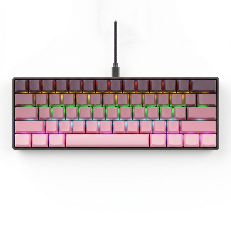 K61 Mechanical Keyboard with Blue Switches, Red Switches, Brown Switches, Black Switches, Detachable Cable, Rgb Lighting, True Mechanical for Gaming