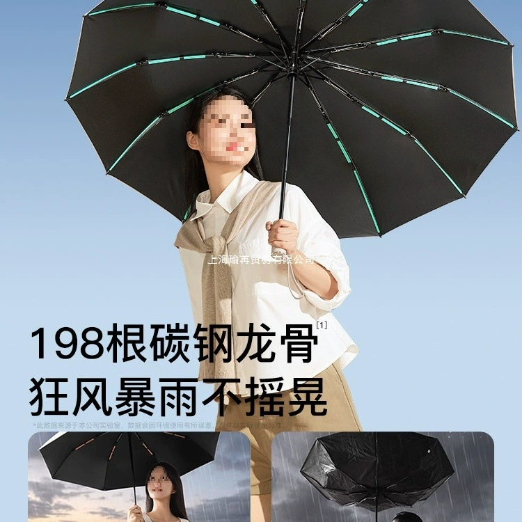 Автоматический зонт для женщин, двойного назначения для солнца и дождя, увеличенный, утолщенный, усиленный, дорогой, складной, с полной застежкой в ​​один клик, специальный зонт от солнца.