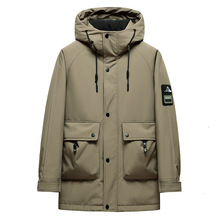 大牌同款正品男士羽绒服中长款加厚新款冬季时尚工装保暖防风外套