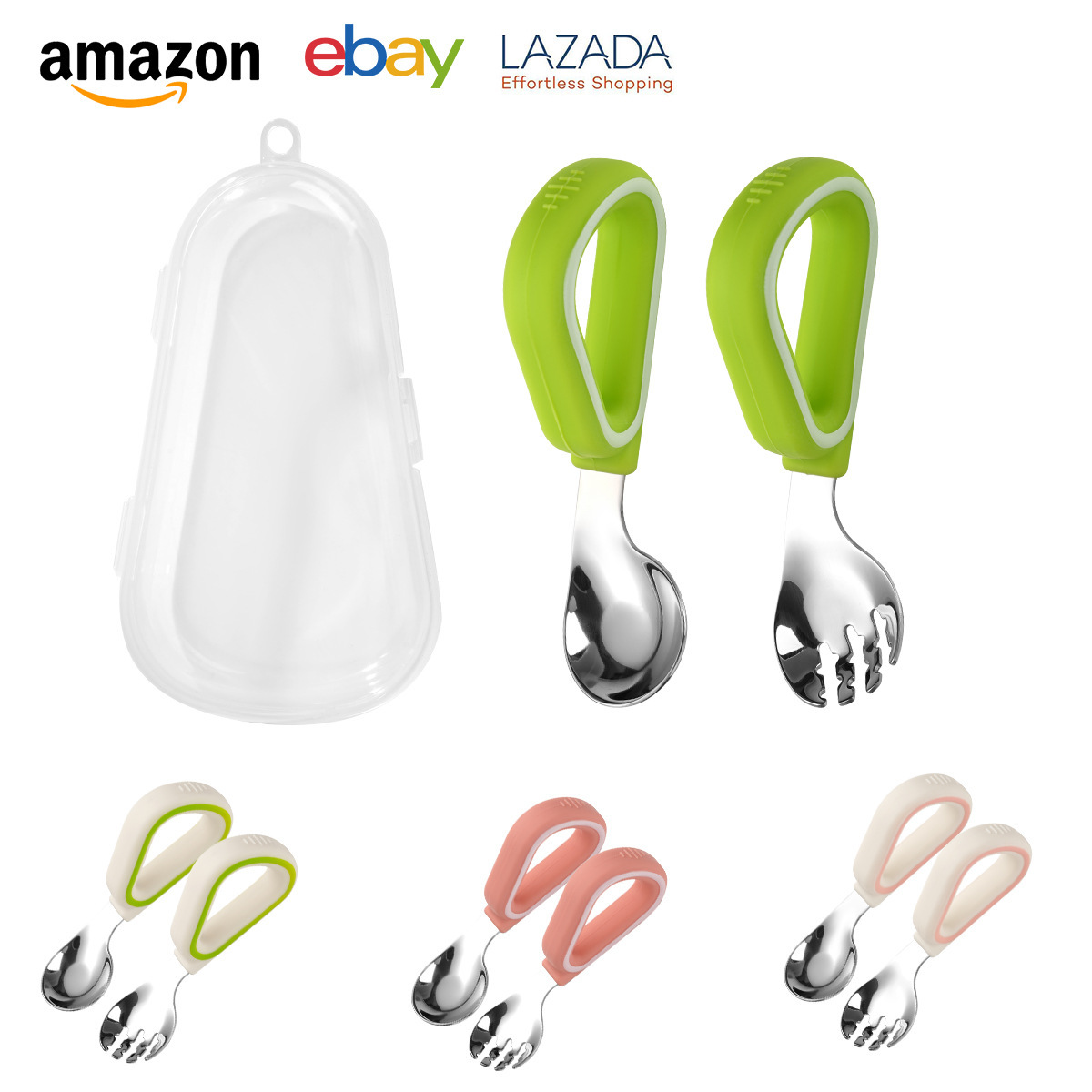 Baby self-feeding complementary food spoon 316 stainless steel baby learning to eat training children's special short handle in stock