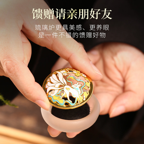 Ancient method crystal incense burner household aroma burner indoor small plate incense burner for making incense coils burner aroma diffuser incense burner piece wholesale