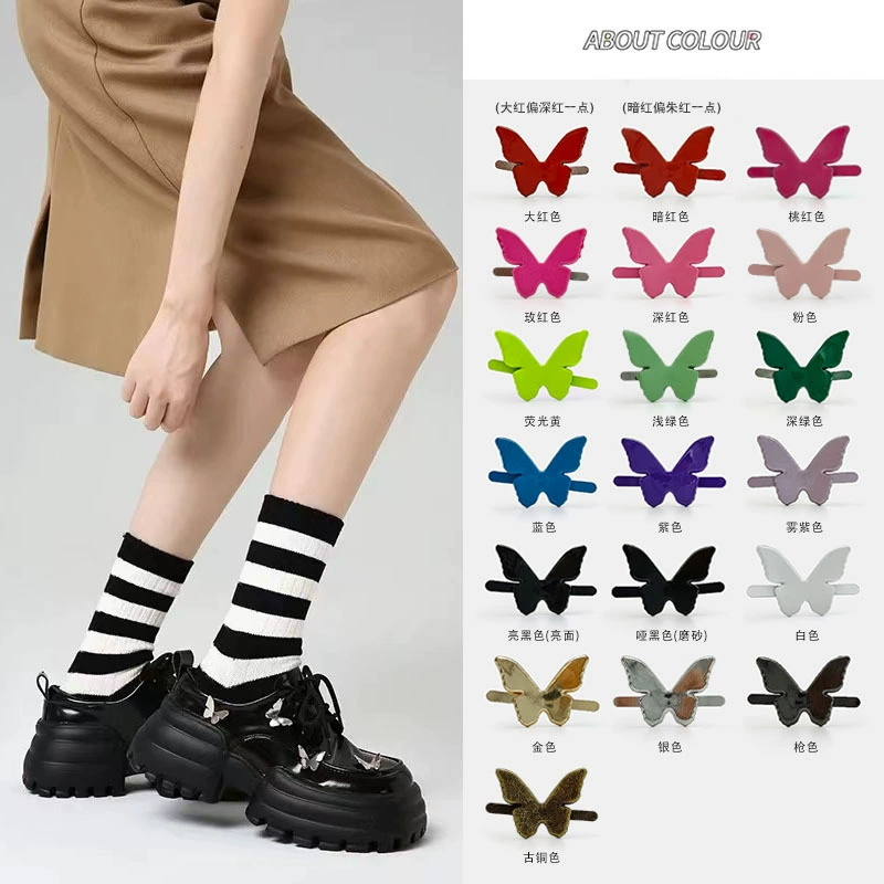 Металлические маленькие бриллиантовые бабочки новые туфли с пряжкой сандалии декоративные ботинки Lefu обувь детская обувь декоративные застежки аксессуары для обуви