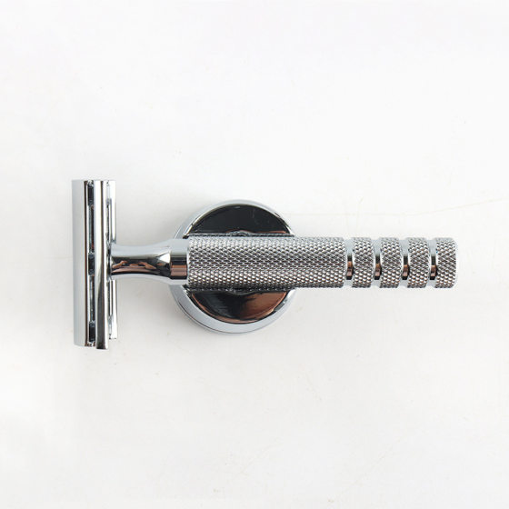 Cross-border source factory custom razor manual old-fashioned double-sided razor metal three-layer razor beard knife
