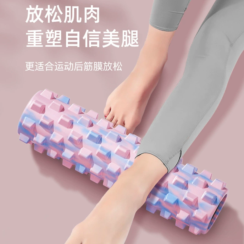EVA Wolf Teeth Solid Bubble Skill Skill Camouflage 45 см Massage Shaft Pula's Backs Muscular Relaxation Yoga Pillar