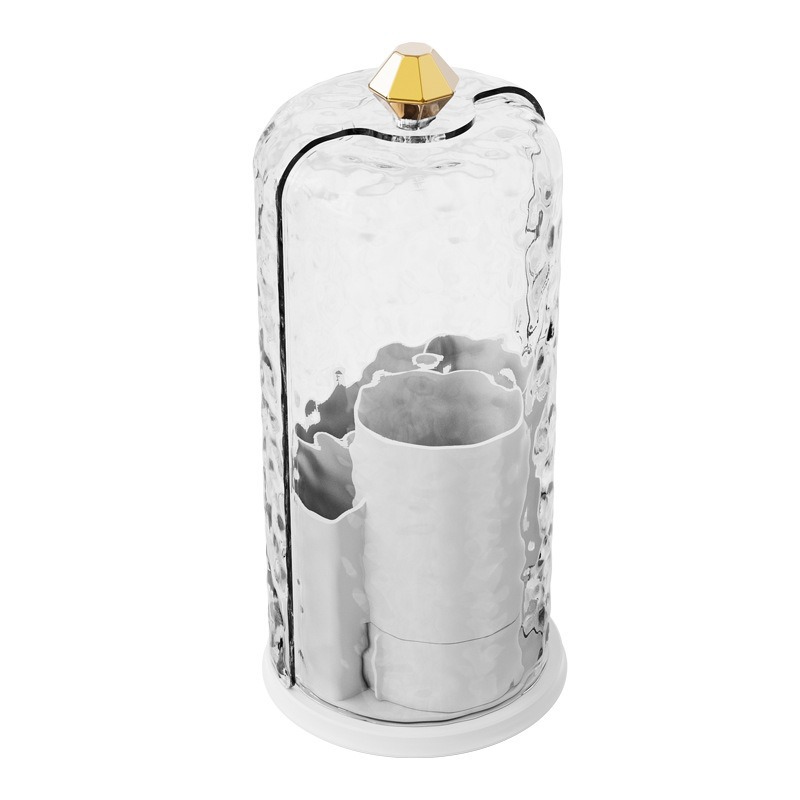 Tubo de almacenamiento de pinceles de maquillaje giratorio a prueba de polvo, caja de almacenamiento de cosméticos de escritorio, tocador, portalápices, estante de lápiz labial