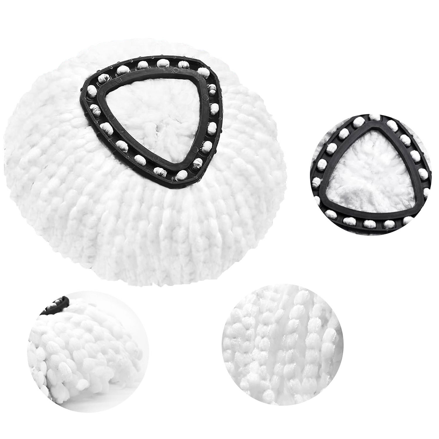 Mayorista transfronterizo de lavado sin manos doméstico absorción de agua microfibra gruesa reemplazo triangular giratorio accesorios trapador trapador