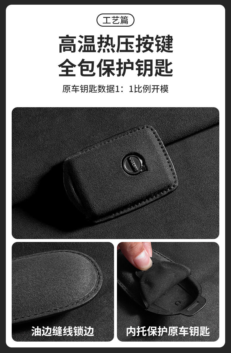 Suitable for Volvo Key Covers Xc60 Car S90 Complete Set S60 Modification Xc90 Decoration Xc40 Shell S60L Sheepskin