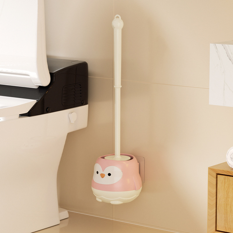 かわいいペンギントイレブラシ家庭用ブラシバスルームトイレ漫画ロングハンドルトイレブラシクリーニングブラシ|undefined