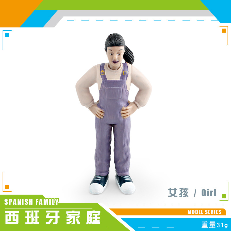 Simulación familia española figura modelo abuelo abuela Mamá y Papá niños y niñas mesa de arena muñeca decoración juguete