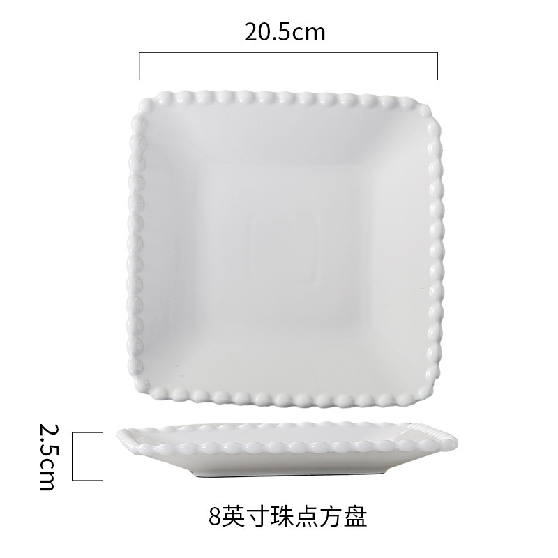 パールエッジセラミック家庭用ライスボウル朝食皿クリエイティブケーキ菓子皿デザートスナックボウルサラダ皿食器|undefined