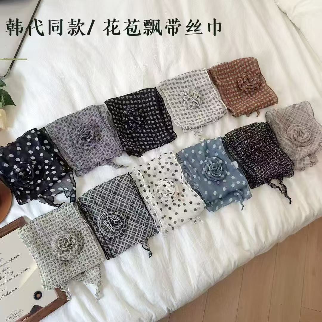 세련된 넥 프로텍터 분리 가능한 로즈 스카프 봄과 여름 새로운 도착 올 매치 스카프 하이 엔드 웨스턴 스타일 스카프 액세서리