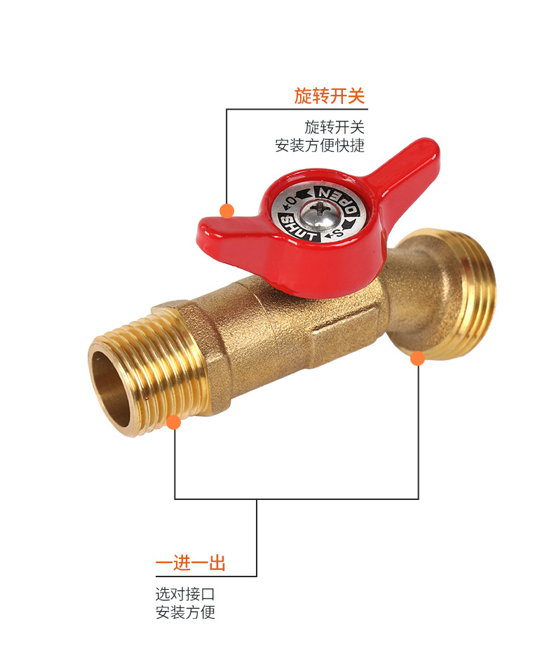 Cross-border Amazon temu brass garden hose valve faucet with ton bucket lid butterfly American standard faucet factory Item Picture