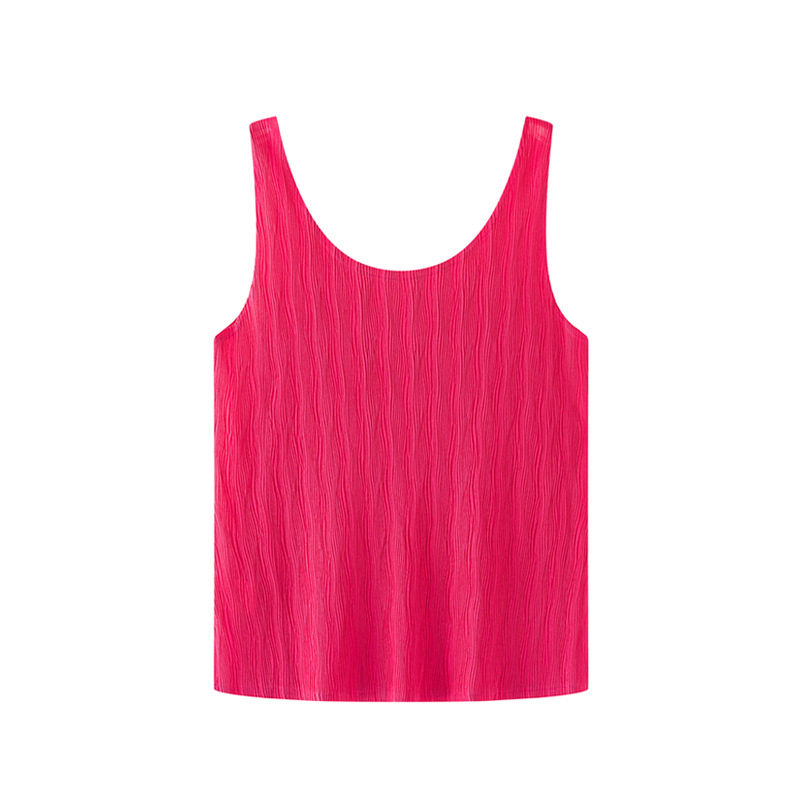 Miyake Pleated Camisole Women's Summer New Inner Slim-fit Sleeveless Pleated T-shirt All-match Base Small Top Miyake Pleated Camisole Women's Summer New Inner Slim-fit Sleeveless Pleated T-shirt All-match Base Small Top
