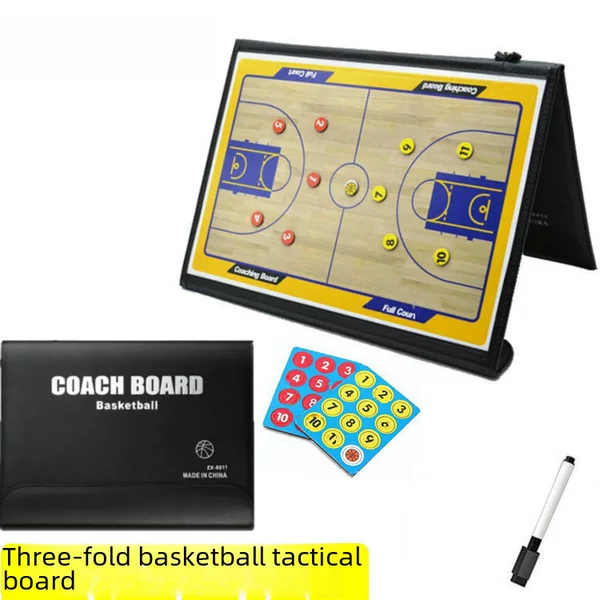 Wholesale Football Basketball Tactical Board Sand Table Folding Leather Basketball Coach Tray Magnetic Tactical Board with Pen