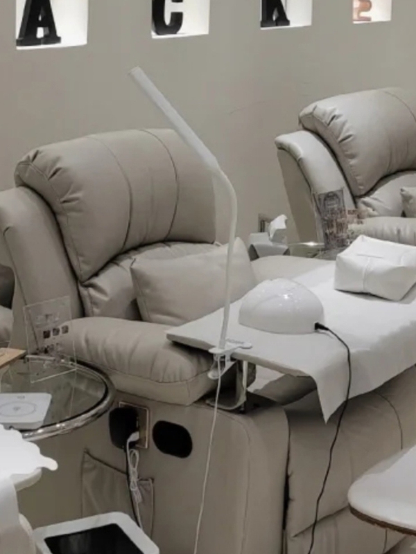 Customized Manicure Table and Chair Set, Electric 180-Degree Reclining Chair, Manicure and Eyelash Sofa with Backrest, Foot Care and Foot Tattoo Cross-Border