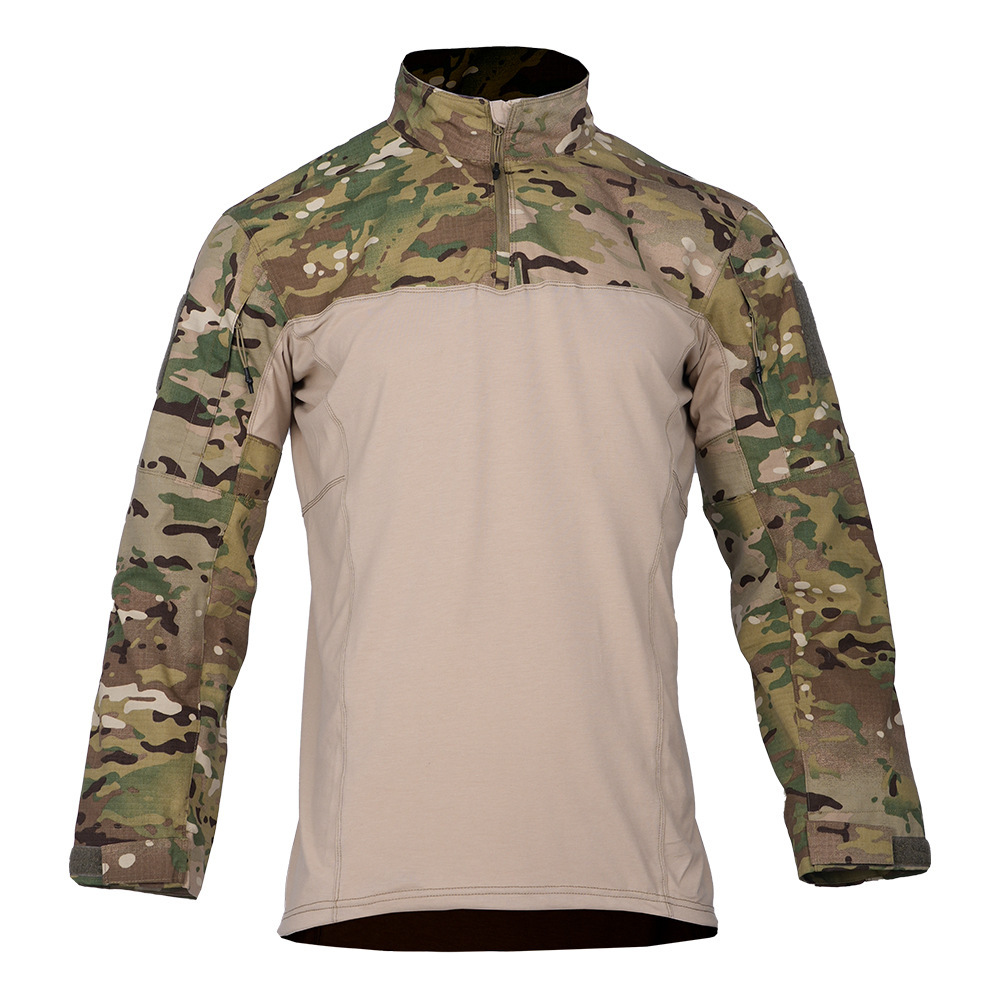 Tactical Long-Sleeve Shirt – Breathable Camo/Black, CP Frog Suit Style, Sizes XS-XXXL_viptrois.com