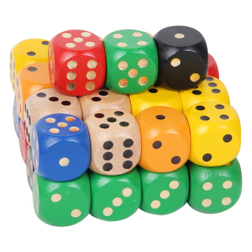 Factory wholesale 30mm wooden dice sieve solid wood dice samples to make a variety of patterns color game dice