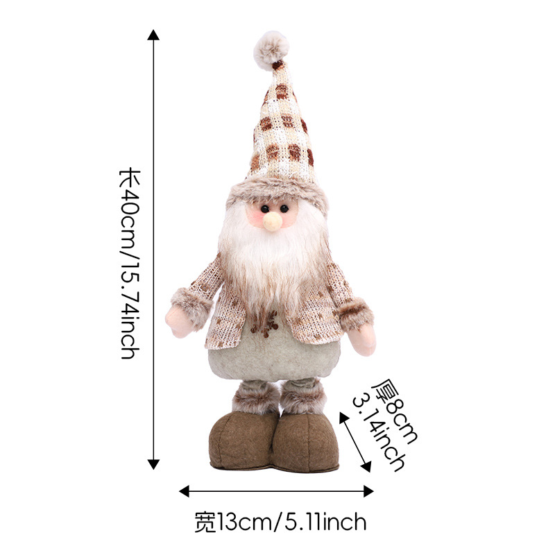 Navidad muñeca de nieve de alce piernas retráctiles muñeca gorra de punto ventana decoración marrón explosivo transfronterizo