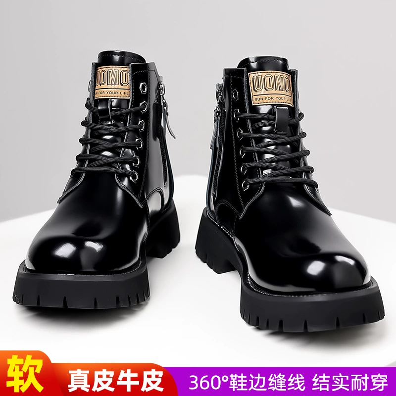 Boots (Martens Lsyd22) men's winter high ankle leather boots, plush‑lined option, sizes 38–44