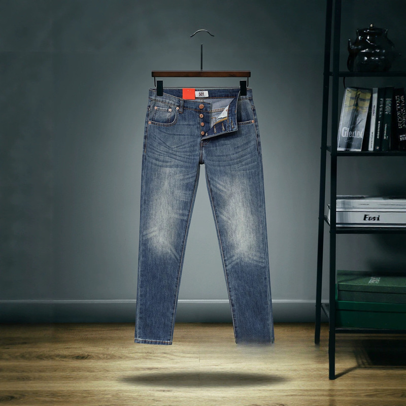 Cross-border uruslvs501 jeans 505 men's autumn and winter 511 business straight elastic casual blue versatile