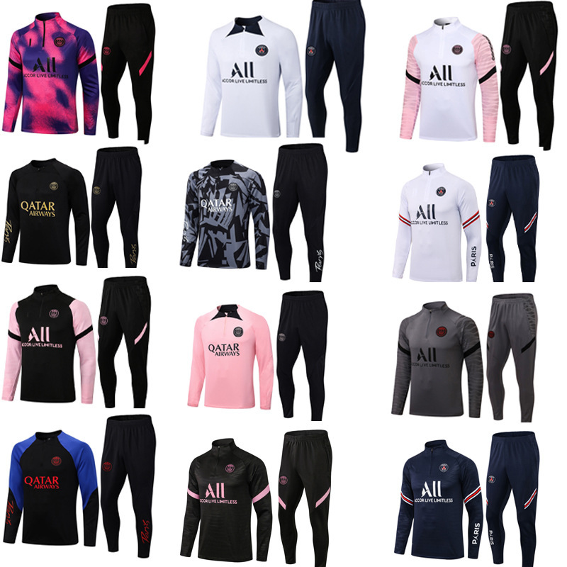 Paris Messi Mbappe Autumn and Winter Football Uniforms Liverpool Barcelona Red and Black Training Uniforms Bol Player Version