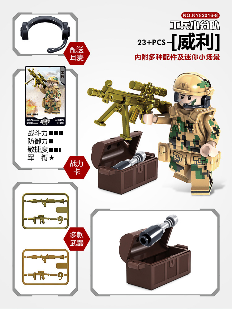 KaiZhi kompatibel LEGO 82015 Wolf Weiblich Wildnis Team Militär Minifigur Bausteine Kinder Bildungs Montage Spielzeug.
