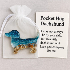 跨境新款 Pocket Hug Dachshund 可爱的口袋动物口袋拥抱卡片礼物