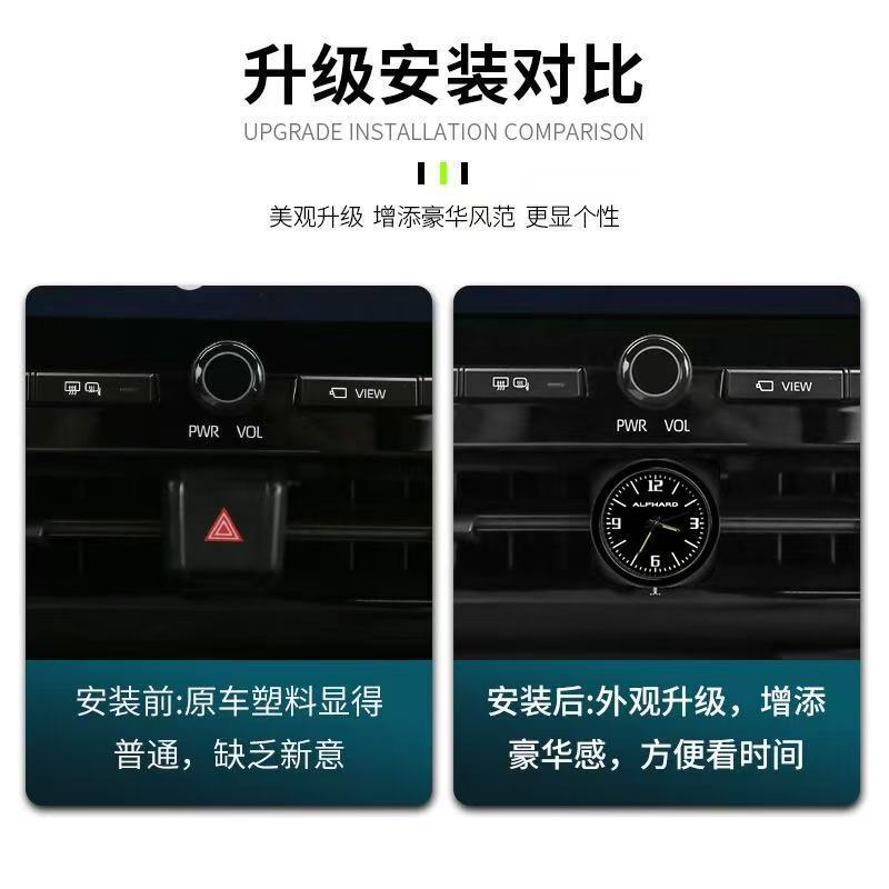 适用24款ALPHARD/VELLFIRE 40系改装埃尔法中控石英时钟表定车载|undefined