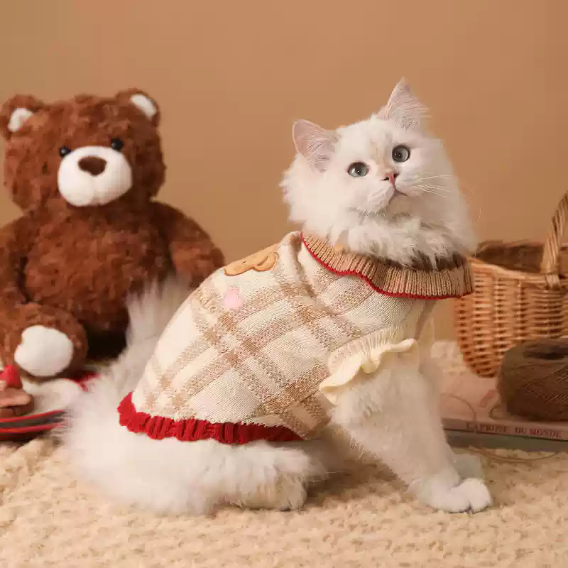 Ropa de gatos otoño y invierno para evitar la pérdida de pelo, muñecas de Navidad, suéter para gatos, mascotas de invierno, perros de invierno, cálidos