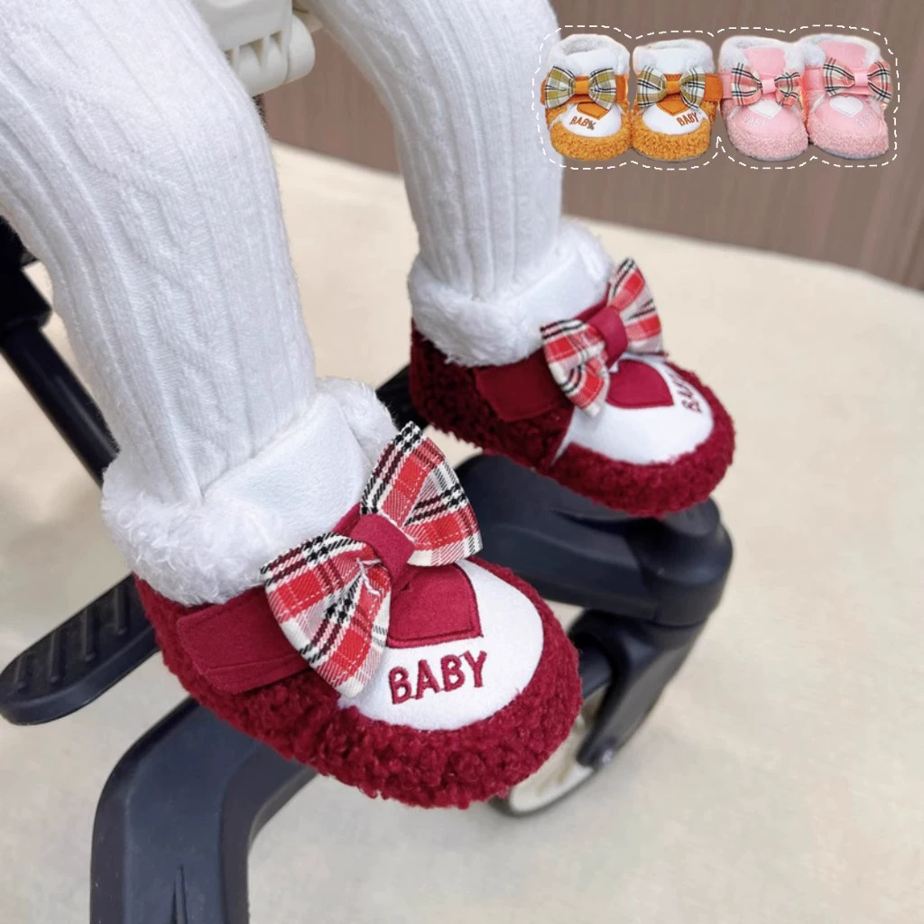 Детская обувь осенью и зимой бархатная теплая хлопчатобумажная обувь 0-1 года 3-6-8 месяцев