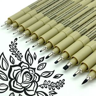 Customized 12 Specifications Needle Tube Art Drawing Pen Set Art Architecture Black Hook Line Signature Pen