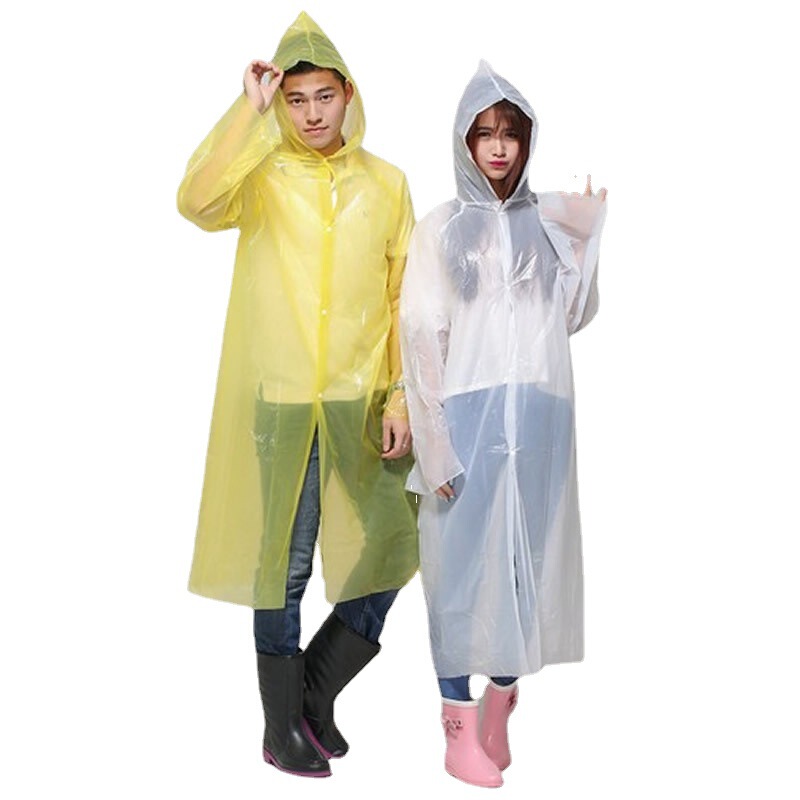 54 Concert Lightweight Adult Pe Disposable Raincoat Rainproof One-Piece Hooded Travel Spot Portable Snap Button