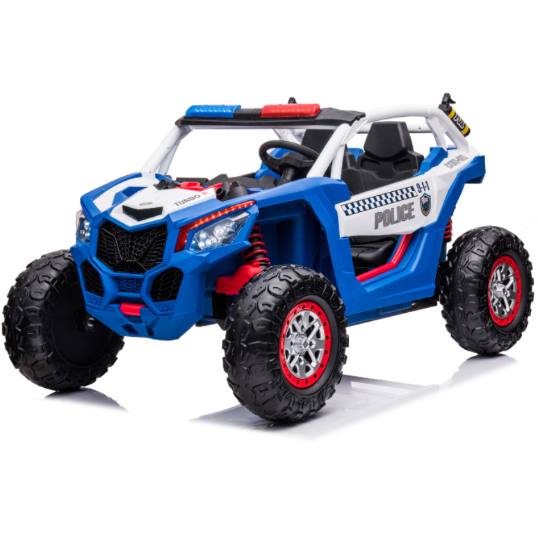 UTV 4 ruedas eléctricas para niños 4WD recargable para hombres y mujeres, batería para niños, coche azul