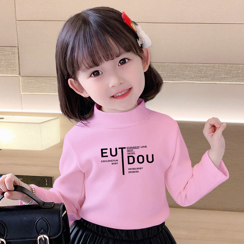 2023 nuevo Otoño e Invierno 3-8 años media camisa de fondo de cuello alto para niños ropa interior cálida para bebés de terciopelo camiseta