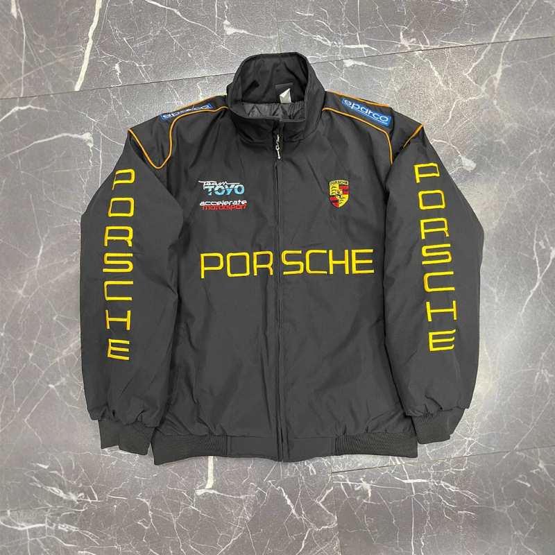 F1 Racing Suit Embroidered Racing Suit Cycling Suit Retro Style Jacket Street Style Coat Embroidered Cotton Jacket Custom-Made