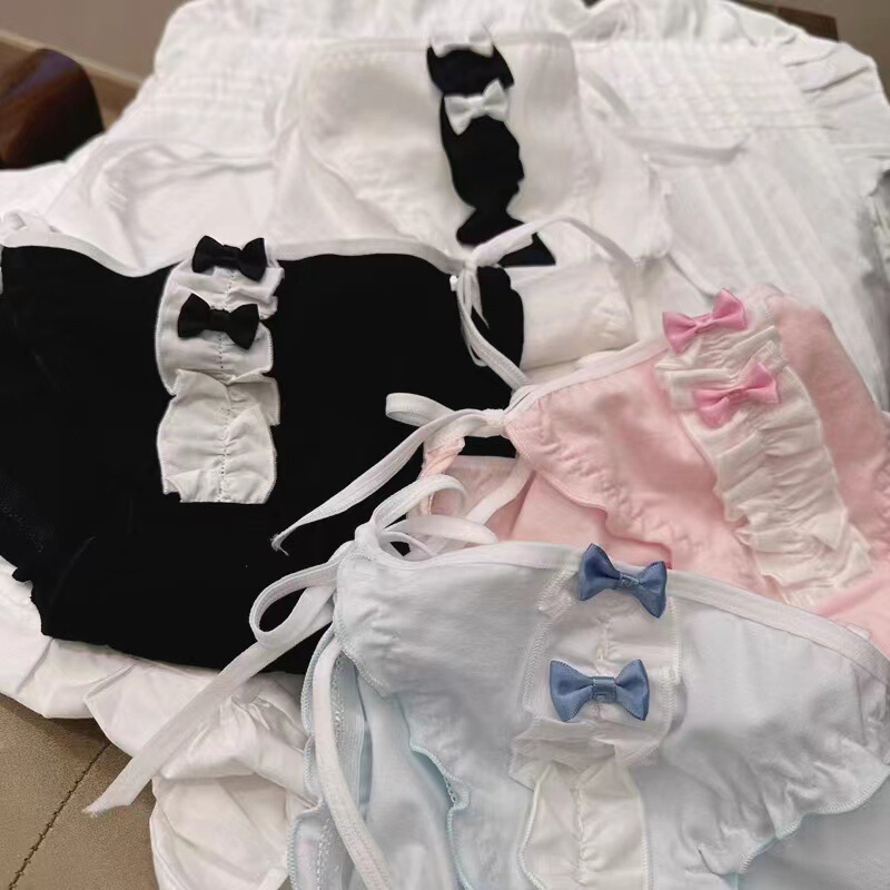 Hot Girl Underwear Uniform Thong Free Straight Underwear Date Shirt Low Waist Briefs Lace-Up 300-F1