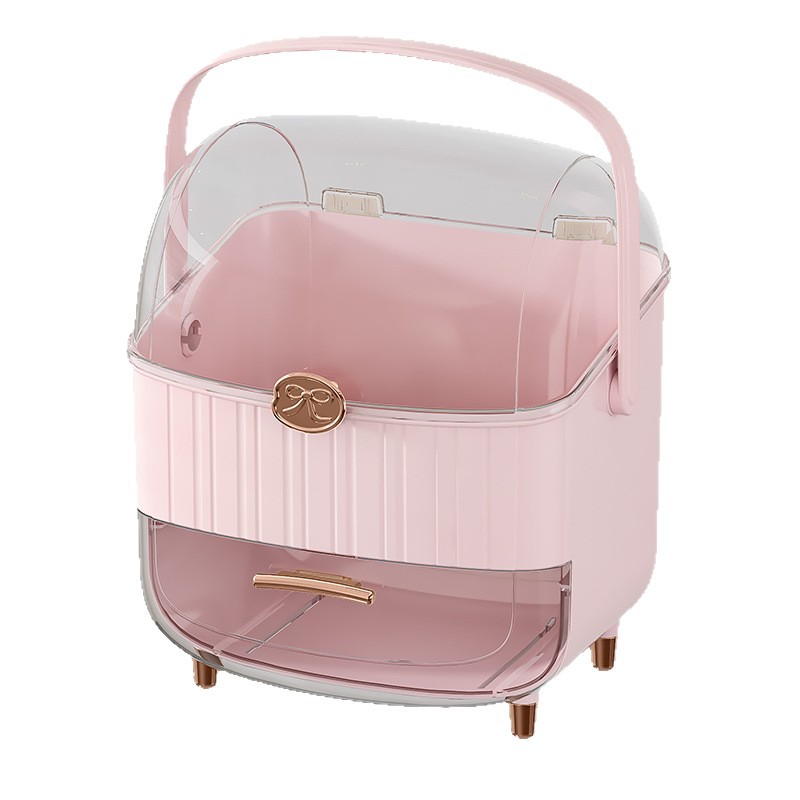 Caja de almacenamiento a prueba de polvo para productos de cuidado de la piel de tocador, caja de almacenamiento de cosméticos multicapa, estante de almacenamiento de cosméticos de gran capacidad