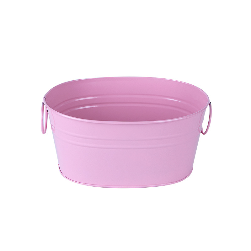 핑크 철 꽃 냄비