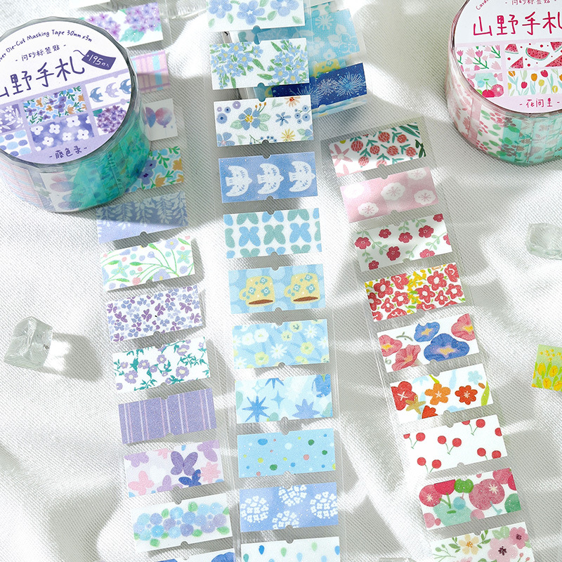 Letter's Lovers Flash Arena Troquelado Papel sintético Cinta Shanye Hand Cartas de mano Material de decoración Pegatinas de bricolaje y cinta de papel