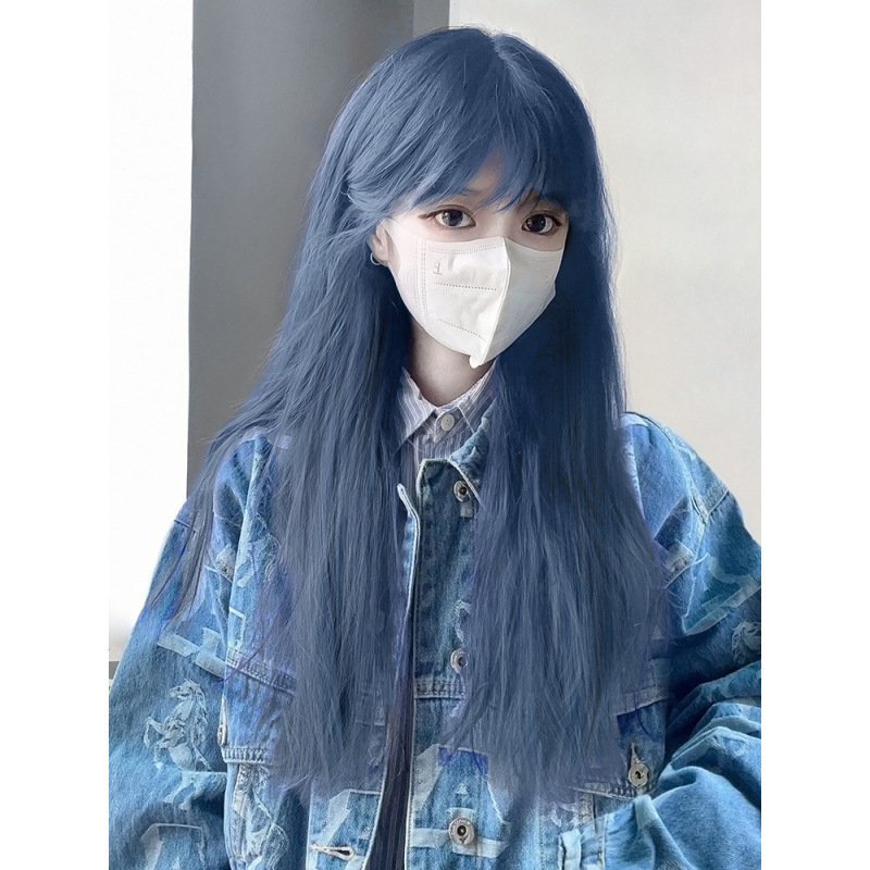 Upgraded Version of Black Long Straight Hair Wig with Air Bangs, Full Black Wig That Resembles Human Hair, Natural and Realistic