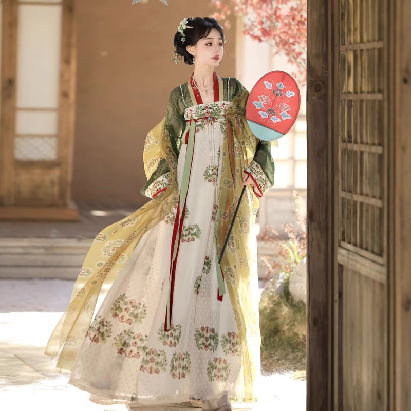 Original Tang Dynasty-Style Hanfu for Women, 2026 New Model, Qi-Xiong Ruqun, Retro Style, Everyday Fairy-Like Ancient Costume, Spring, Summer, and Autumn Set