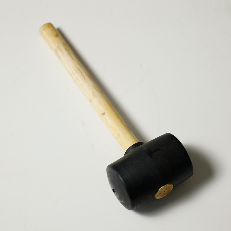 木柄橡胶锤榔头榔头橡皮塑料胶锤子橡胶安装锤倒装木柄黑色