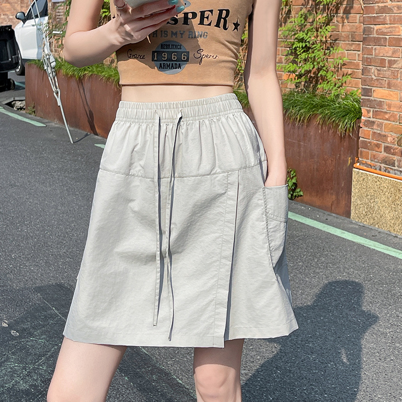 Quick-Dry Sports Skirt Pants for Women, Summer Casual Shorts with Elastic Waist and Front Slit, Workwear Skirt Pants for Women Quick-Dry Sports Skirt Pants for Women, Summer Casual Shorts with Elastic Waist and Front Slit, Workwear Skirt Pants for Women