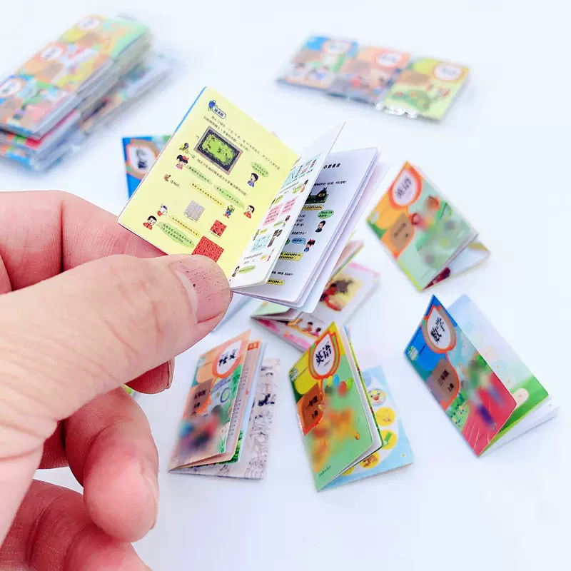 Dollhouse迷你仿真教室配件娃娃屋配件上下册教课书模型用品批发