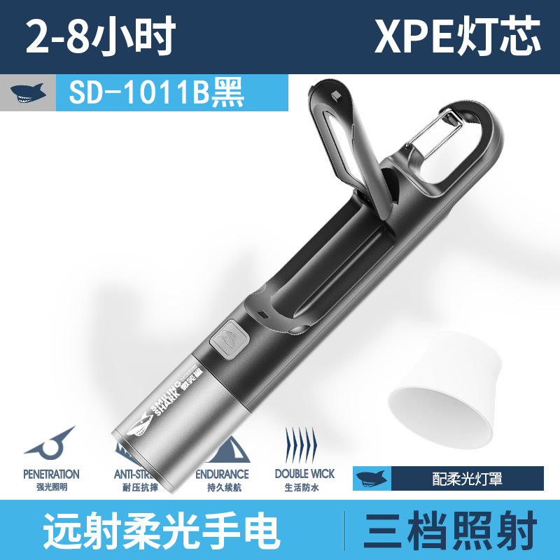 迷你ABS强光手电筒 USB充电户外小手电徒步便携家用照明手电筒|undefined