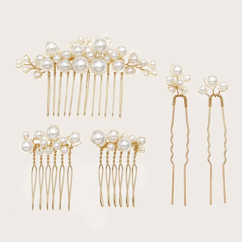 Retro Baroque Pearl Hair Fork Bridal Hairpin Hair Accessories Set